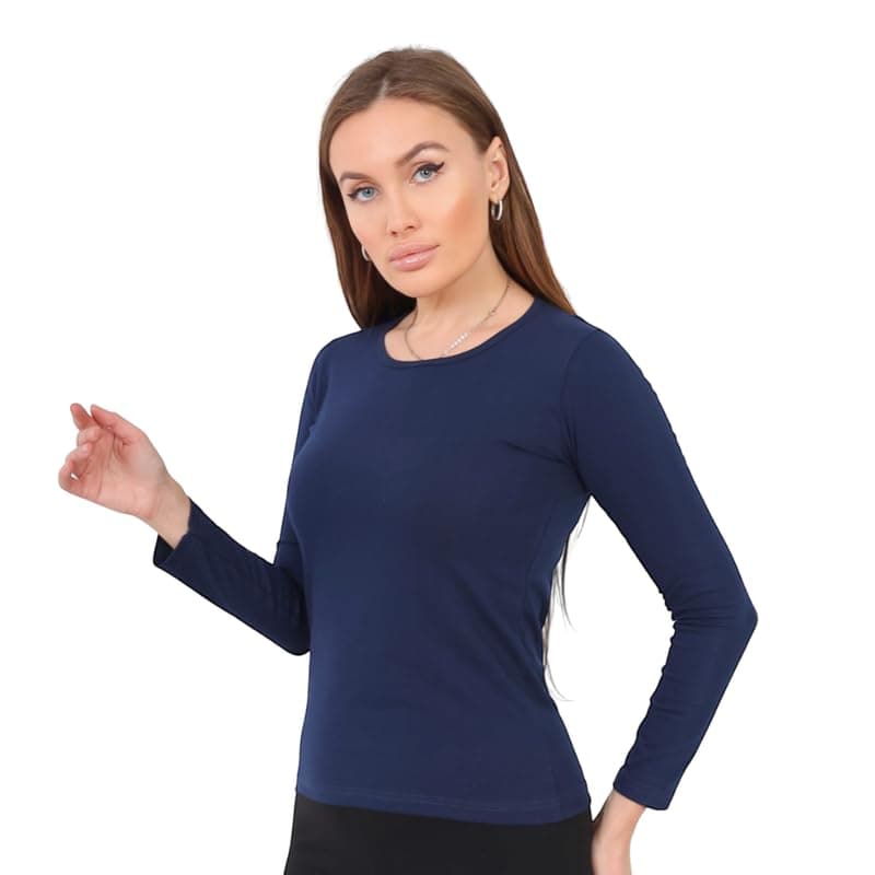 Cotton Zone Premium Organic Cotton Women's Long Sleeve Round Neck Top size Shirt