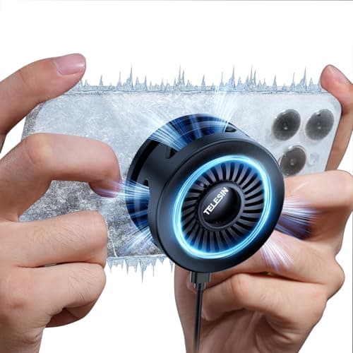 TELESIN° Magnetic Phone Cooler for Gaming and Live Streaming, Phone Cooling Fan Portable Phone Radiator for MagSafe, Gaming Semiconductor Cooling for for iPhone/Android (Supports Wireless Charging) Electronic component fan