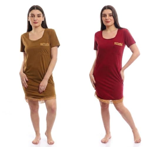 KADY Womens Bundle of 2 sleepshirt short sleeves Bundle of 2 sleepshirt short sleeves Sleepwear