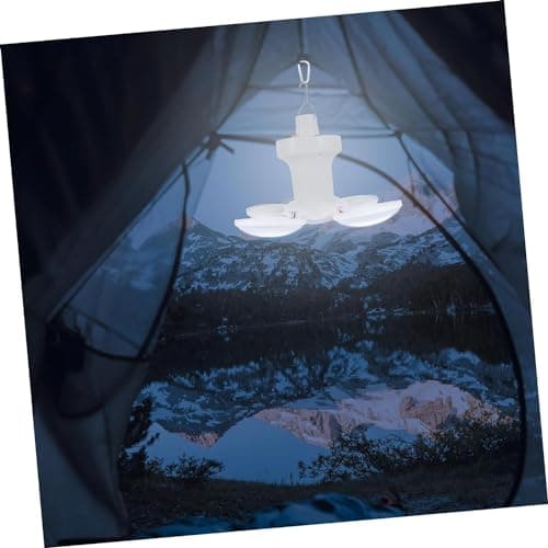 Rechargeable LED Emergency Lantern with Solar Panel, Foldable Tent Hanging Light, Handheld Work Lamp, Multi-Mode Brightness, Blush White ABS Plastic, Outdoor and Camping Travel Essentials Electric lantern