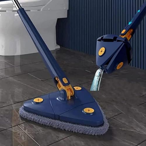 360° Rotatable Triangle Mop Floor Cleaning Automatic Self-Pressing Push Pull Mop Kitchen Flat Mop Floor Cleaning (3, Triangle)