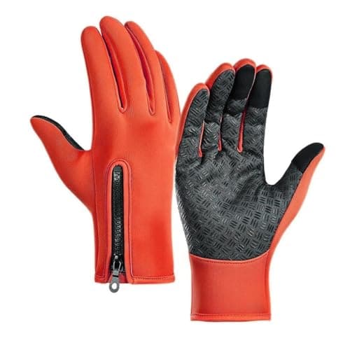 Winter Sports Gloves, Waterproof Windproof Thermal Gloves Touch Screen Gloves with Non-Slip Palm and Zipper for Cycling Driving - Multicolor