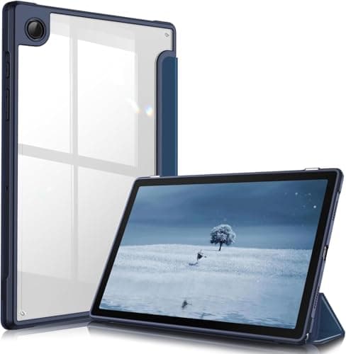 Slim Case for Samsung Galaxy Tab A8 10.5 Inch 2022 Model (SM-X200/X205/X207), Shockproof Cover with Clear Transparent Back Shell, Auto Wake/Sleep (Dark Blue) Portable electronic device cover