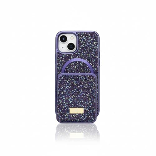 Luxury cover with sparkling crystal for Iphone 14 (Purple) Cellular phone case