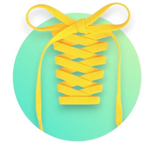 2pcs 110cm Flat Elastic Shoelaces for Sneakers Walking Running Shoelaces (Fashion, Yellow)