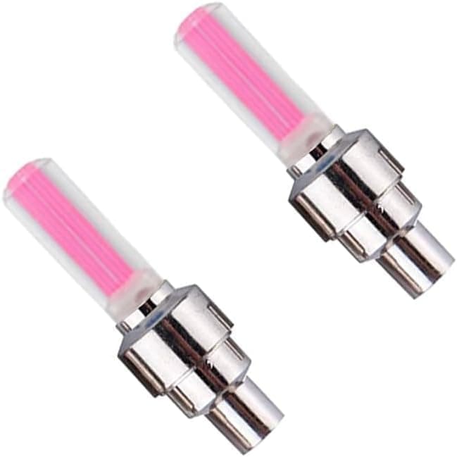 LED Car Wheel Valve Stem Caps Luminous Tire Valve Stem Caps for Car Motorcycle Bicycle (Red 2pcs) - sacar