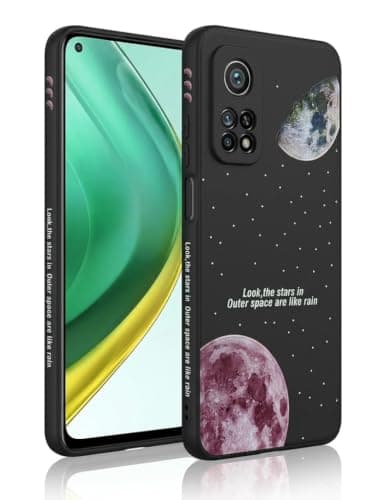 Case Compatible with Mi 10T / 10T Pro - Ultra HD Long Lasting UV Printing Design on Back and Sides - Anti-Fingerprint Matte Surface (Pink Moon & Space) Cellular phone case