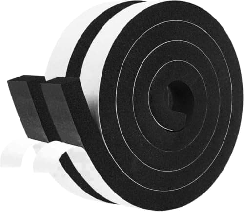 Self Adhesive Foam Insulation Tape, 2 Rolls 25mm(W) x 20mm(L) Total 4m, Single Sided Foam Tape for Automotive Applications, RV, Car Wall, Furniture Protector, Anti Vibration Weather stripping