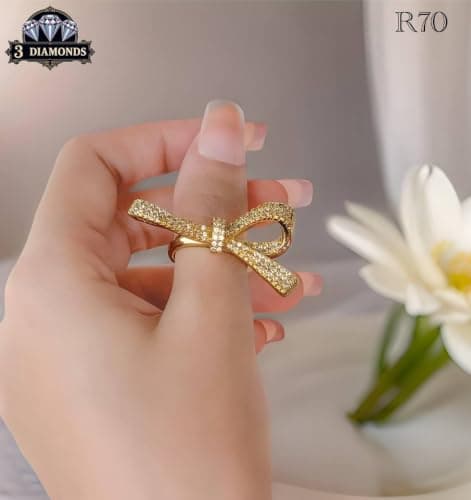 3 Diamonds 292474661779228 Women's Ring, Gold Plated, High Quality With Sparkling Zircon