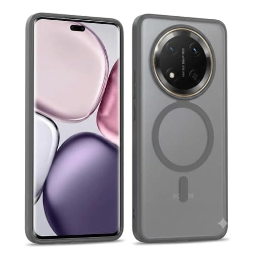 Matte Phone Case (Compatible With Honor X9C/X60 Pro/Magic 7 Lite) Shockproof Luxury Back Cover Featuring Fingerprint Resistant Transparent Back Made Of Hybrid TPU and Polycarbonate Material (Gray) Cellular phone case