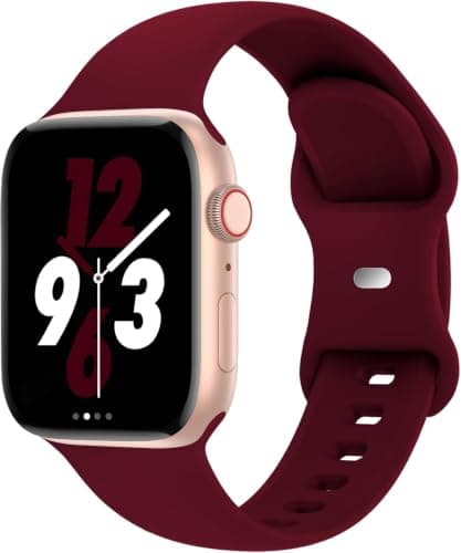 Sport Silicone Band (Compatible with Apple Watch Bands 42mm 44mm 45mm 49mm) Women Men,Soft Wristband Waterproof Replacement Bands Series 11 10 9 8 7 6 5 4 3 2 1 SE Ultra