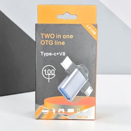 OTG Male Adapter 2 in 1 Type C & Micro OTG Male to USB A 3.0 Female High Speed Data Transfer Adapter for Laptop, Smartphones, Tablets, Smartphones (Multicolor) Electronic adapter