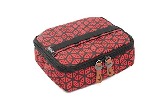 Mintra Unisex Printed Cooling Bag+ Lunch Box 1.4L Warm Red Triangle (19 X 16 Cm) Meal holder