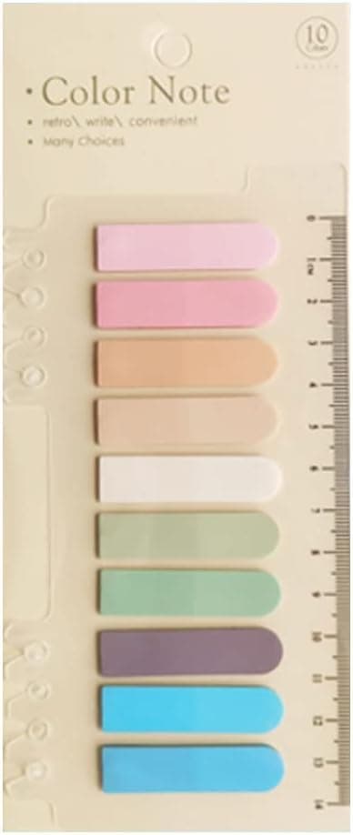 200pcs Colorful Sticky Index Tabs,10 Colors Translucent Sticky Note Tabs,Writable Book Tabs Page Tabs with Ruler for Annotating Books,Filing Products (The Evening of The Flower) Self stick note