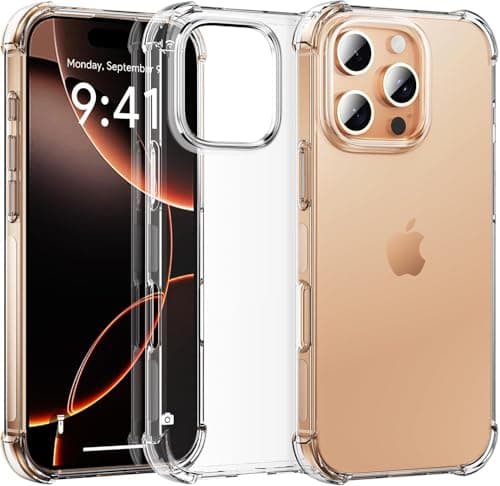 Complitaple With iPhone 16 Pro Case Clear, Ultra [Slim Thin] Flexible Scratch Resistant TPU Gel Rubber Soft Skin Silicone Shockproof Protective Phone Case Cover for iPhone 16 Pro 6.3'' (Clear) Cellular phone case