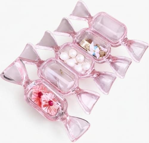 8Pcs Mini Candy Shaped Clear Organizer Boxes for Jewelry Beads & Pins
