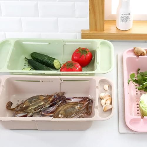 Multi-Use Extendable Sink Strainer Basket for Washing Fruit and Veggies Food strainer