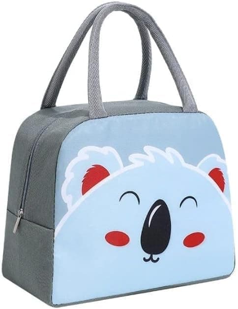 Lunch Bag 1.5L, Foldable Insulated Thermal Food Cooler Tote with Carry Handle for School, Office, Picnic, Travel and Beach, Grey Meal holder