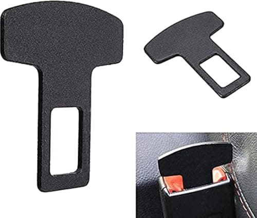 Kaber Misr 2020 Universal Car Seat Belt Clip - 2 Piece Universal Car Seat Belt Buckle Support Safety Alarm Lock (Solid Black) - Metal - 2 Pieces Portable electronic device mount