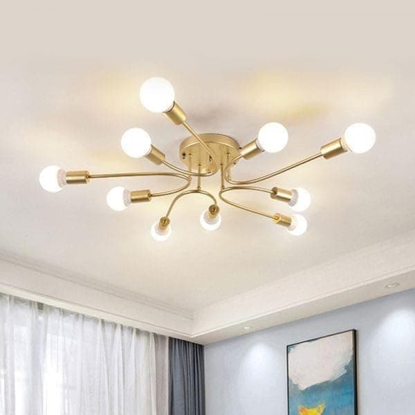 Generic Pendant Light 10Bulb Without Bulbs 25×90×25cm Gold