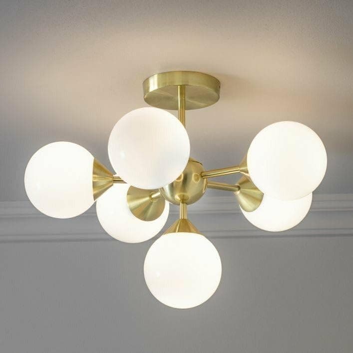 Generic Pendant Light 6 Bulb Without Bulbs 50x55x50 cm Gold