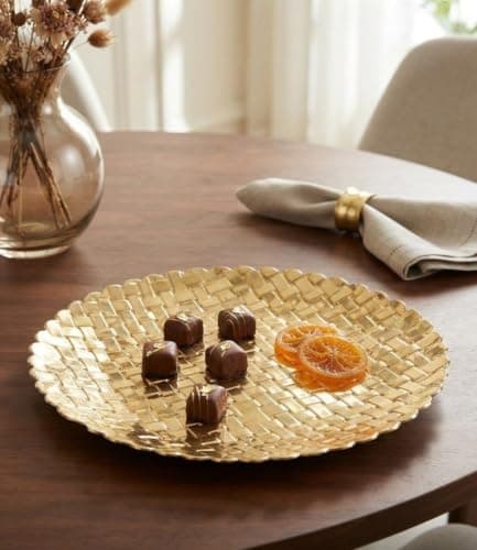 Generic Gold Plastic Serving Tray, 33 cm, .nin