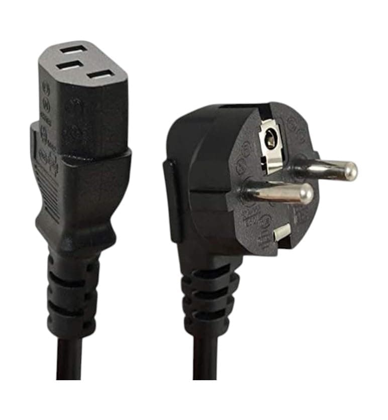 Power Cable for PC Computers, Monitors, Printers and Projectors, Black, Universal Compatibility, Three-Prong Design Computer component