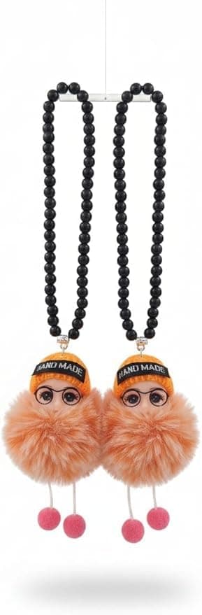 Beautiful and elegant chain - streamlined and elegant shape - modern shape - for car - orange pendant (2 pieces)-AGA Keychain