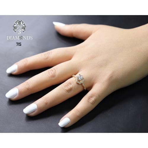 3 Diamonds 3370159539259 Women's Ring with Sparkling Zircon - Gold Plated Elegance