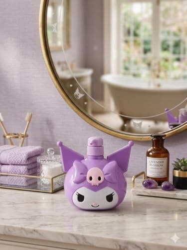 Rechargeable Soap Pump - Cartoon Themed Liquid Dispenser in Purple for Kitchen and Bathroom Use Decorative Piece for Kids Rooms Special Present