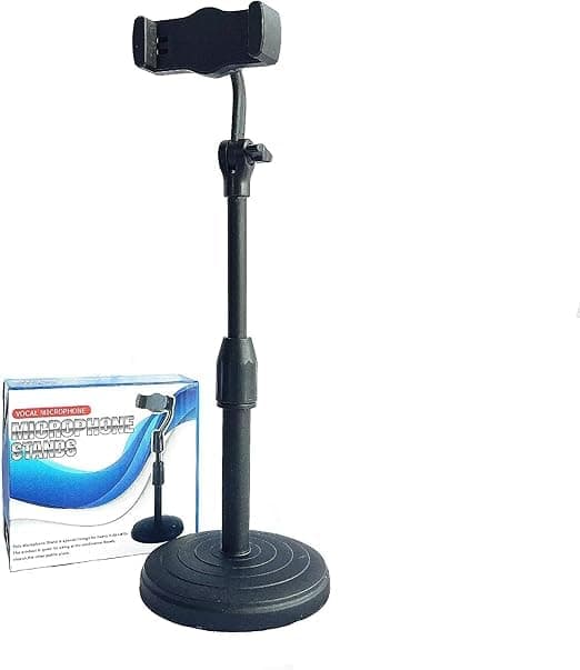Phone Stand Adjustable 360 Rotating Desk Holder Universal Mobile Stand Portable for Online Classes Live Streaming Selfie Video Calls Portable electronic device stand