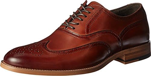 Stacy Adams Men's Dunbar Wingtip Lace-up Oxford, Cognac, 41.5 EU