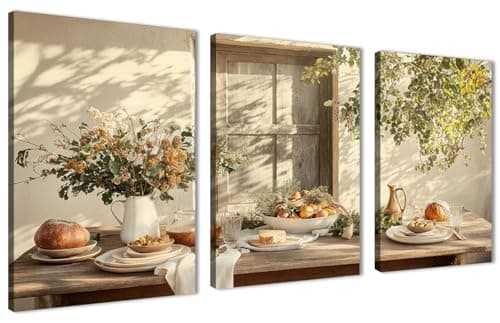NOVA ART Canvas Wall Art - Dining on the Table Outside - Wall Decor for Living Room, Bedroom, Kitchen Etc Modern Home Decor (30cm x 40cm x 3pcs)