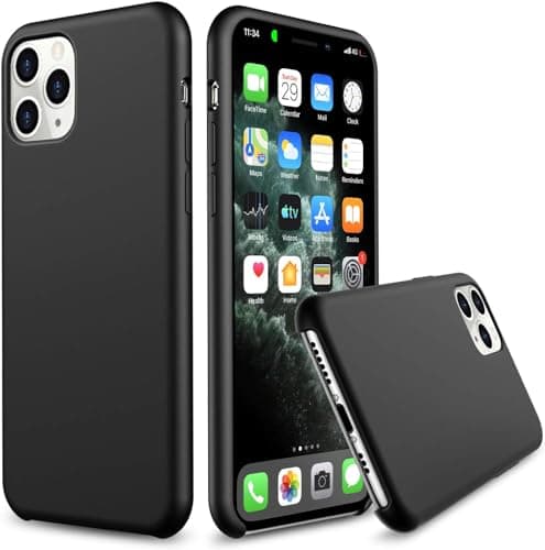 Shockproof Protective Liquid Silicone Case for iPhone 11 Pro Max, Silicone Case for iPhone 11 Pro Max 6.5'' Slim Rubber Protection Cell Phone Soft Case with Microfiber Lining/Black Cellular phone case