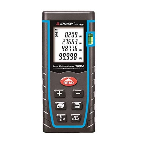 Sndway Digital Laser Rangefinder - 100M Distance Meter, Tape Measure Area Volume - SW-T100
