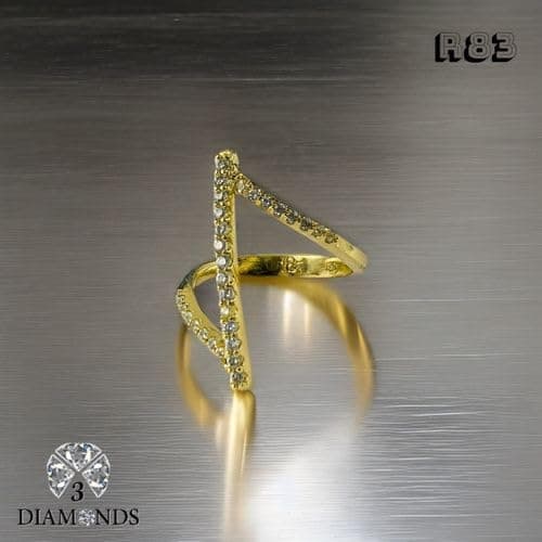 3 Diamonds 292474661779433 Nabd Women's Ring - Gold Plated with Sparkling Zircon