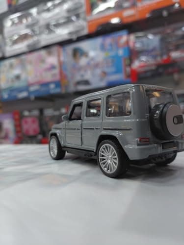 Diecast G-Class SUV Toy Car Model, Grey, Openable Doors, Spare Tyre, Collector's Scale Model Non riding toy vehicle