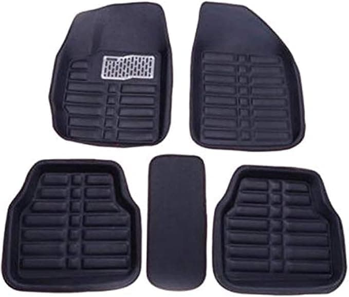 SACAR 3D Black Multi-Purpose Mat - Suitable for All Cars - 5 Pieces - Black