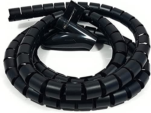 Spiral Wrapping Band Tool Kit Flexible Cable Tidy Organizer Tube Wire Wrap Cable Cover Protector Cord Organizer For Pc TV Computer Ideal For Use In Home Office (2m, black)