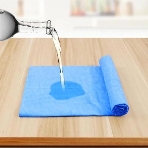 فوطة جلد غزال ، منشفة كبيرة من جلد الغزال 43 * 32,فوطة جلد للسيارات (Blue) Towel