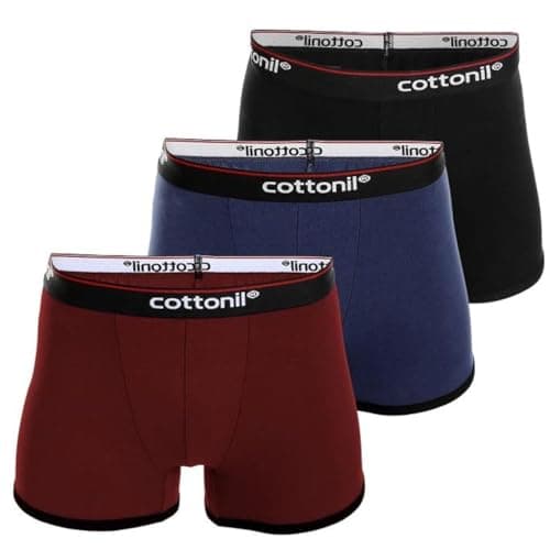 Cottonil Mens Pack Of 3 Cotton Lycra Everyday Boxer Underpants