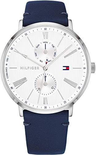 Tommy Hilfiger Womens Multi dial Quartz Watch with Leather Strap 1782072, Blue, Strap