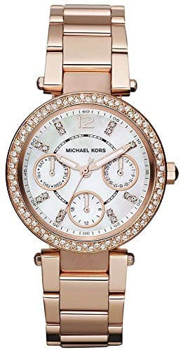 Michael Kors Watch for Women, Quartz Movement, Analog Display, Rose Gold Rose Gold Strap-MK5616I