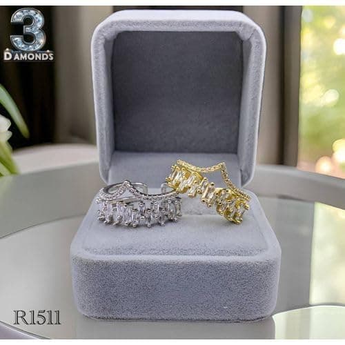3 Diamonds 292474661779626 Platinum Crown Zircon Ring – Elegant Baguette Dangling Designs-1