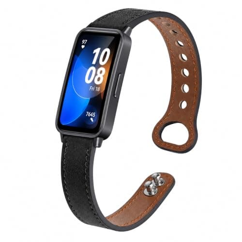 TopPrime Leather Magnetic Watch Band Compatible with Huawei Band 9/8 | Soft faux leather, metal double buckle