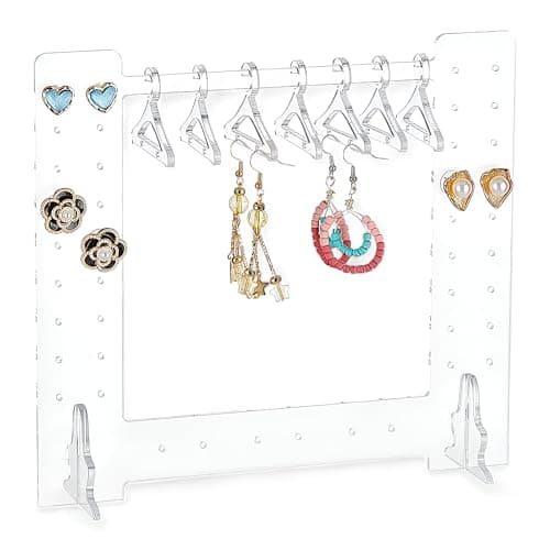 Clear Acrylic Earring Holder Clothes Hanger Earring Holder Display Organizer Display Stand for Earrings Accessories (Shape 1) Jewelry storage