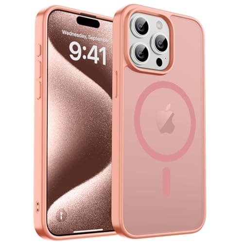 zapica Magnetic for iPhone 15 Pro Case, Light Pink | Compatible with MagSafe, Military Grade Drop Protection, Translucent Matte Anti-Scratch Phone Cover Cellular phone case
