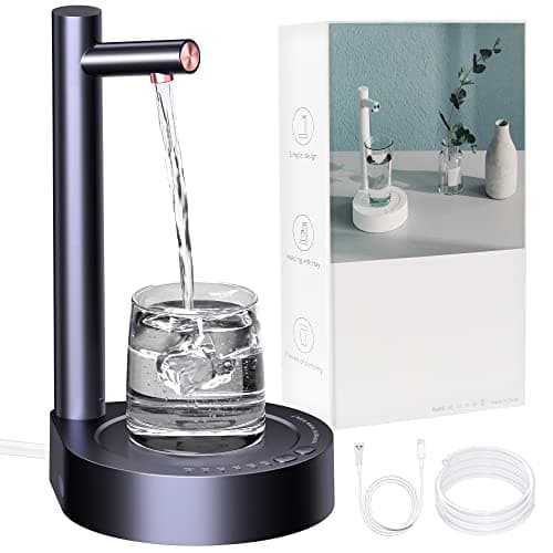 QIQU Water Bottle Dispenser Pump, Automatic Electric Drinking Water Jug Pump for 1-5 Gallon Jug– USB Rechargeable – Ultra-Hygienic BPA-Free Water Kettle Dispenser, Portable for Home Office Camping