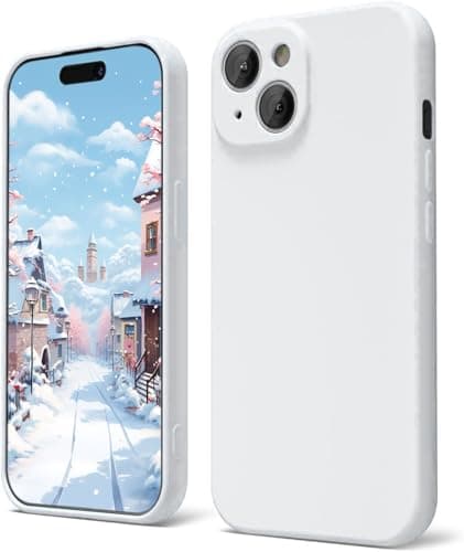 Silicon Soft Mobile Magic Camera Protection Case with Microfiber Lining For Apple iPhone 15 Plus 6.7 Inch (White) Cellular phone case