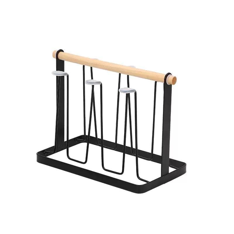 Modern Metal and Wood Mug Holder Stand Coffee Cup Tree Organizer for Kitchen Countertop and Dining Room Space Saving Tableware Storage Rack Design Storage hook